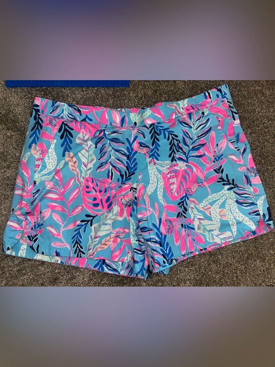 Lilly Pulitzer Pants - Lilly Pulitzer Blue Floral Pink Tropical Print Shorts